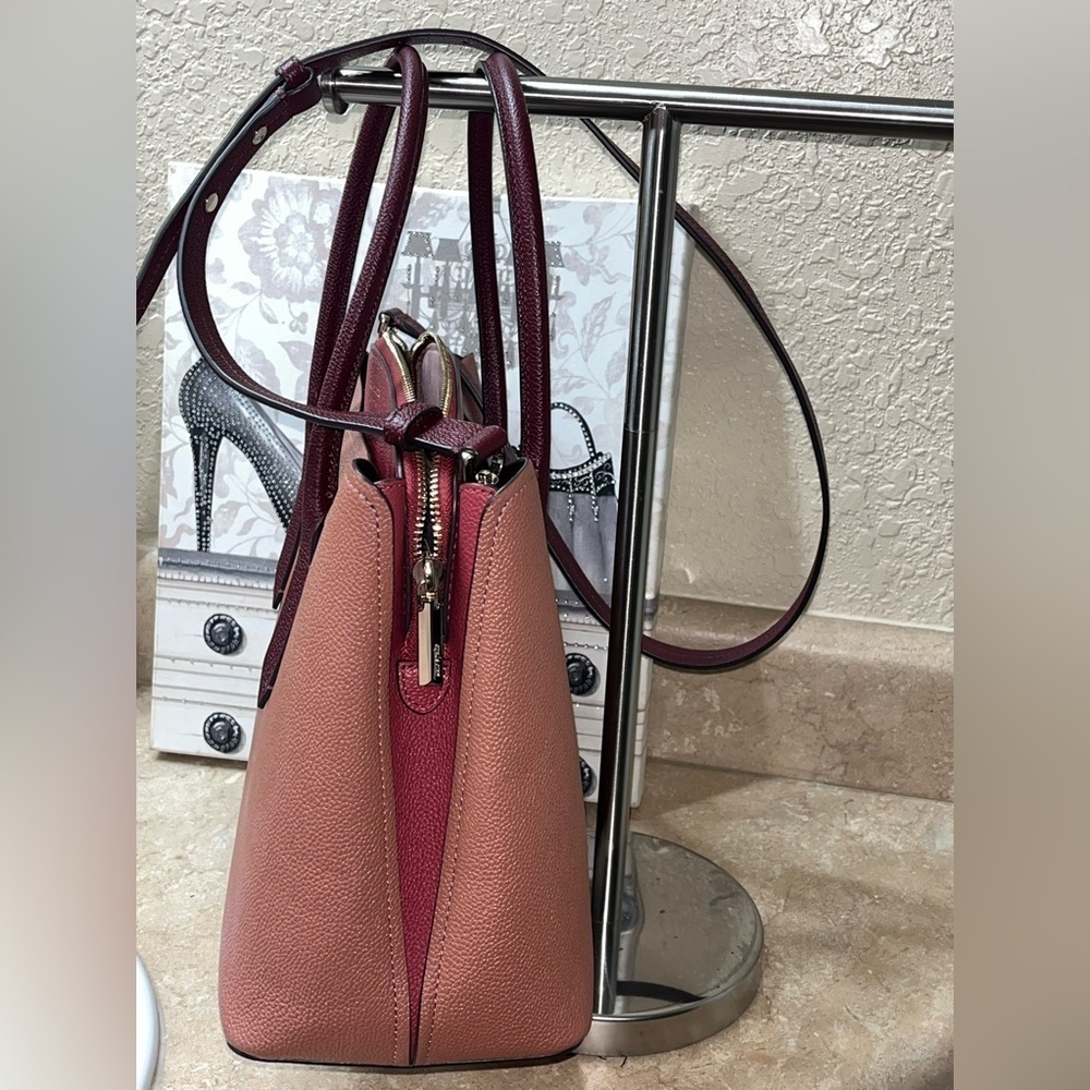Kate Spade Margaux Large Satchel Tinted Rose Multicolor Pebbled Leather Bag - Picture 4 of 10